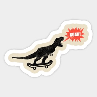 dinosaur in skateboard -roar Sticker